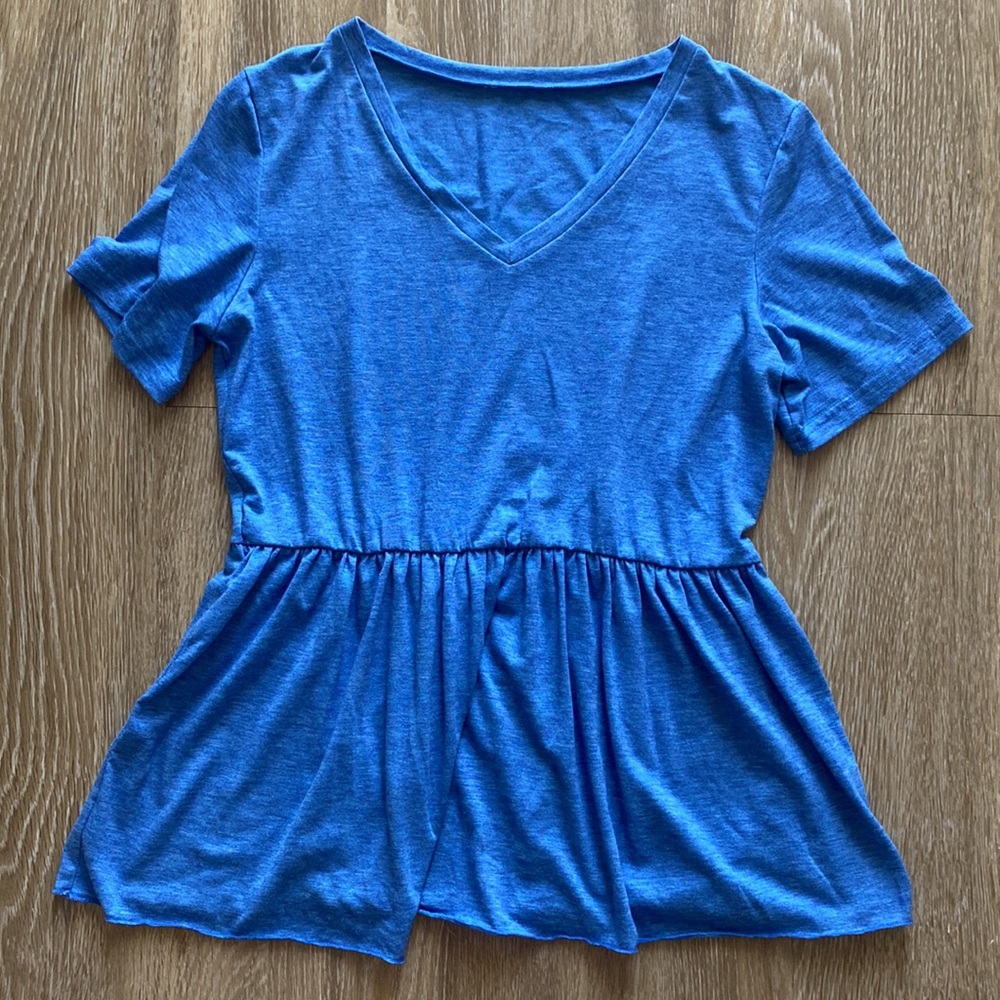 MOVING SALE - Short Sleeve Pleated Babydoll Top
